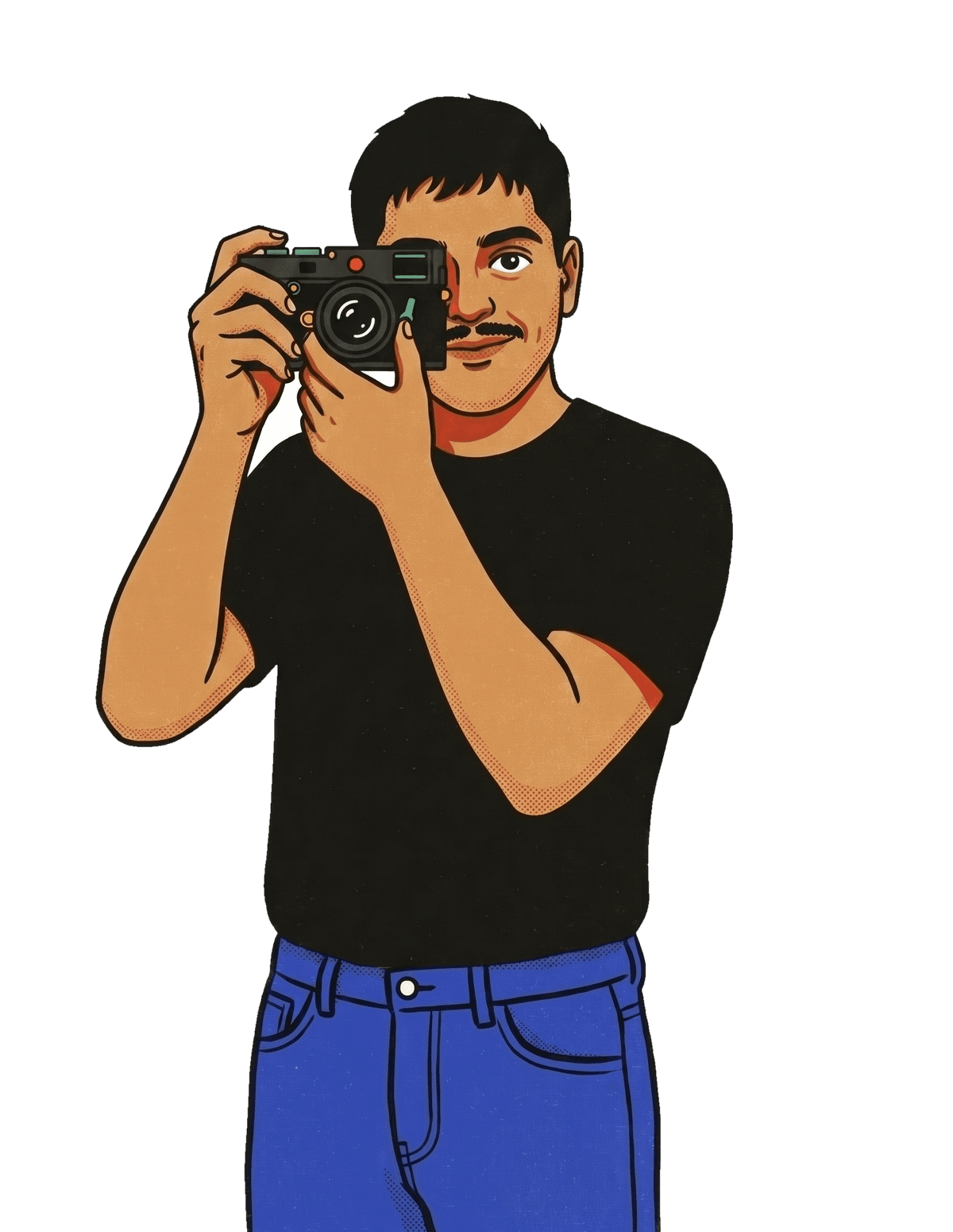 Illustration of Amman taking a photo with a Sony a7C