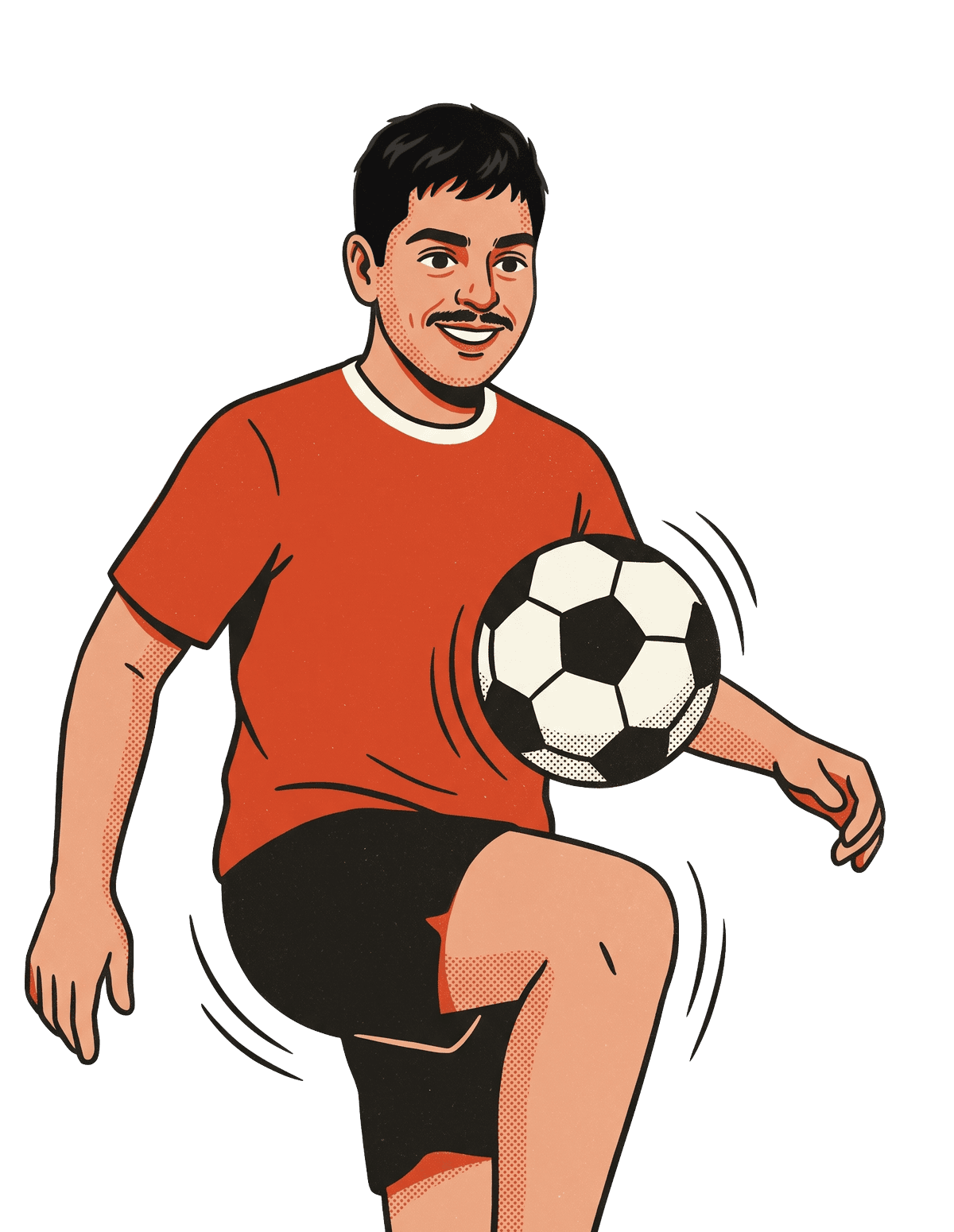 Illustration of Amman juggling a soccer ball